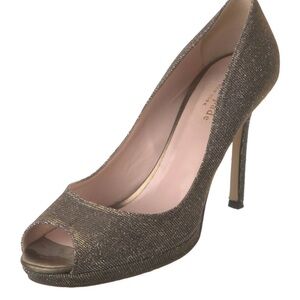 Kate Spade New York Glitter Peep Toe Platform Pumps With Stiletto Heels Size 7